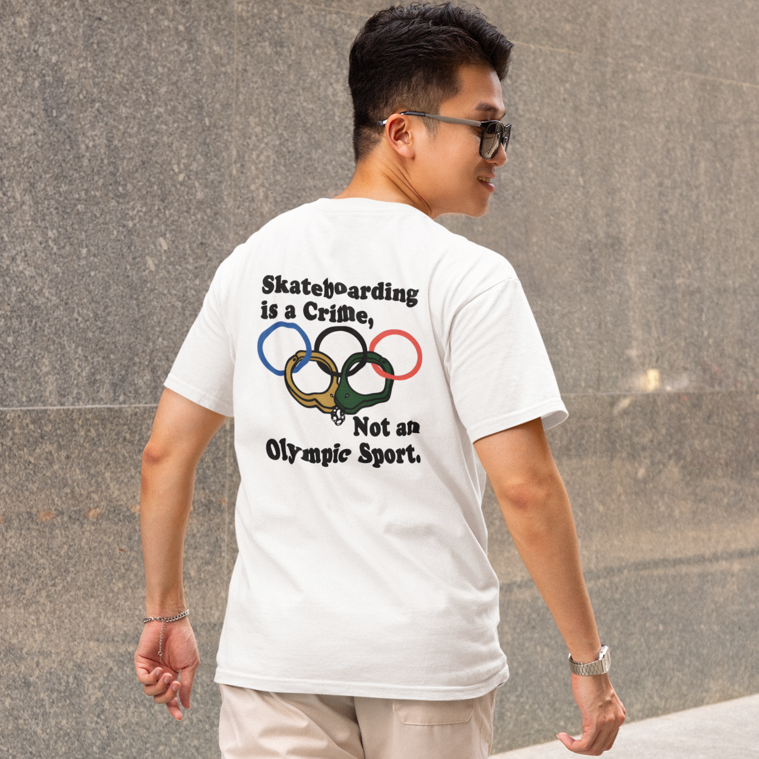 GIU - Skateboard is a Crime - White Tshirt