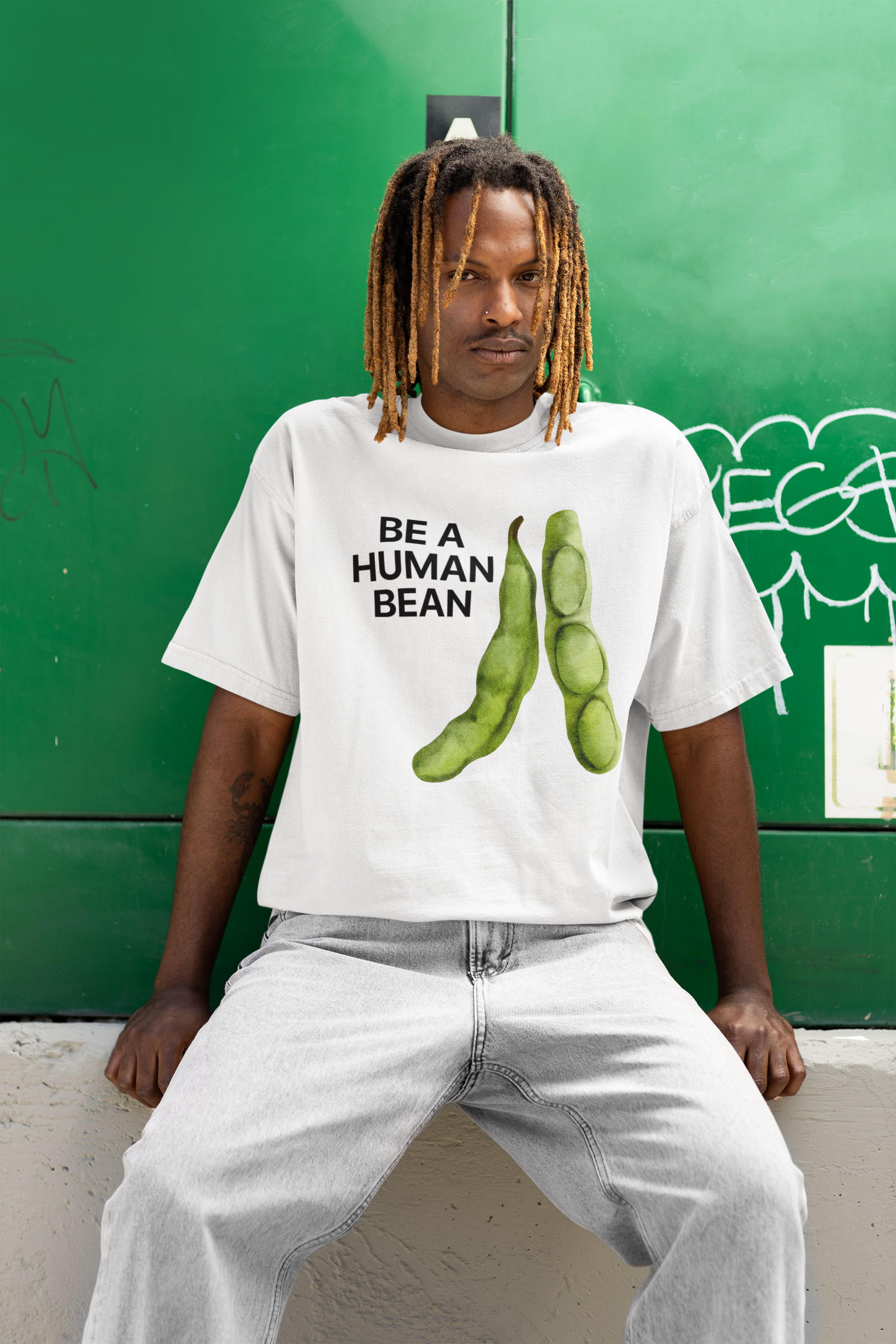 GIU - Be a Human Bean - White Tshirt
