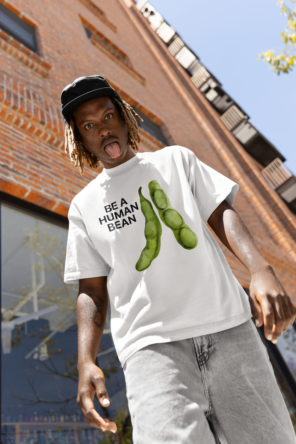 GIU - Be a Human Bean - White Tshirt