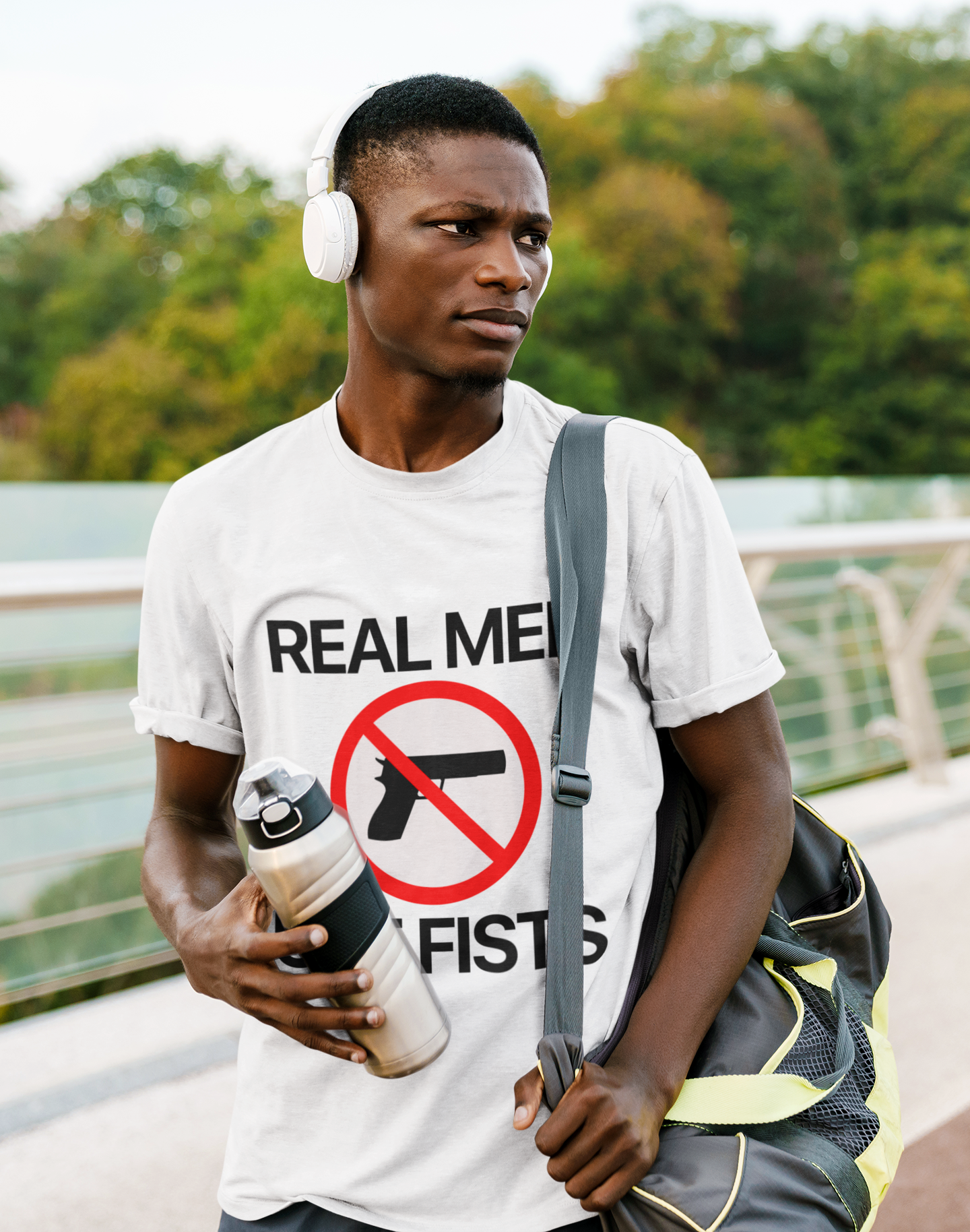 GIU - Real Men Use Fist - White Tshirt